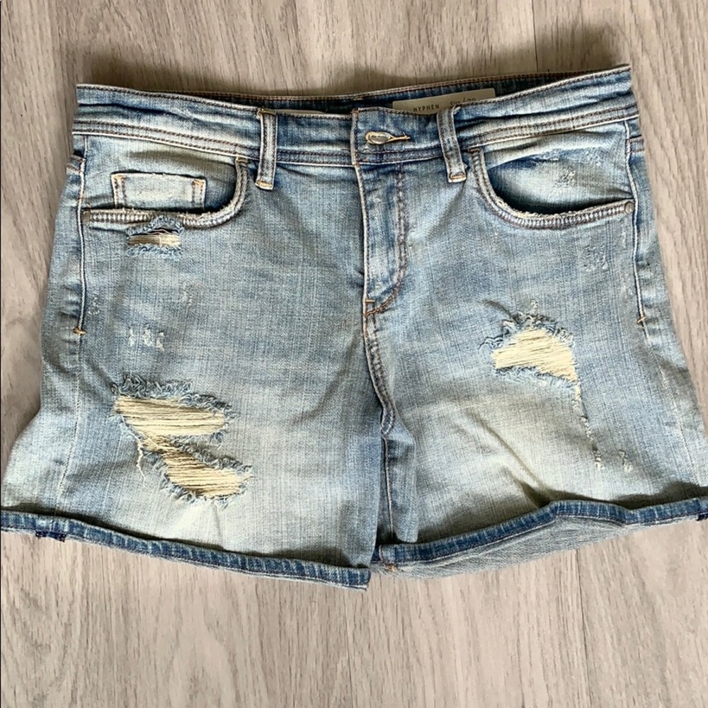 Ripped jean shorts